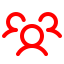 people reach red icon
